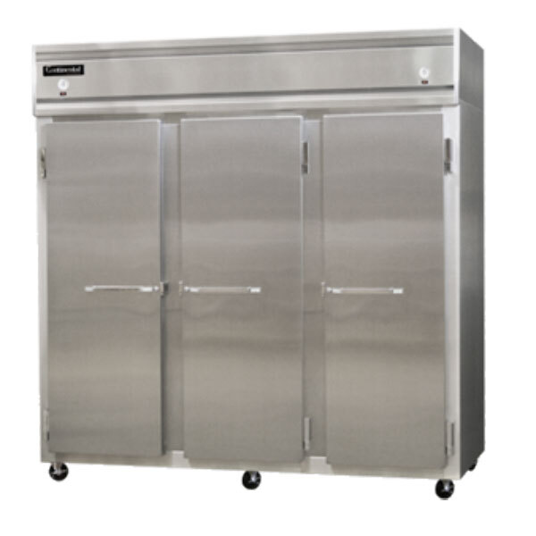 A Continental Refrigerator with stainless steel doors.