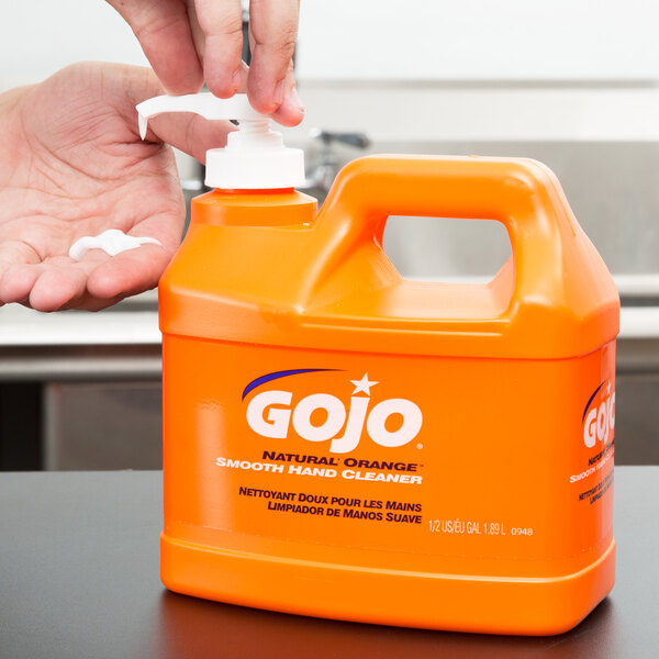 gojo 0948 04 1 2 gallon natural orange smooth hand cleaner