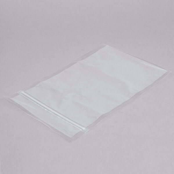 A clear plastic ARY VacMaster vacuum packaging bag with a zipper.