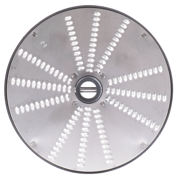 A Hobart 5/64" circular metal grater with holes.