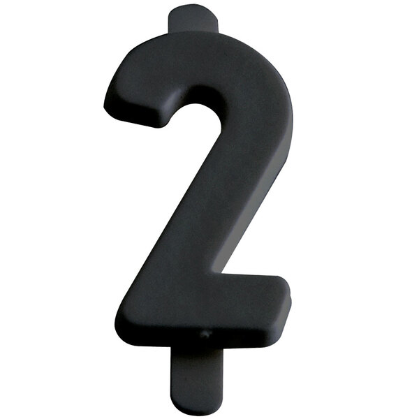 A black molded plastic number 2 deli tag insert.