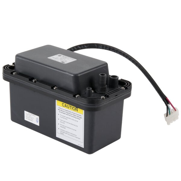 A small black electrical box with a power cord.