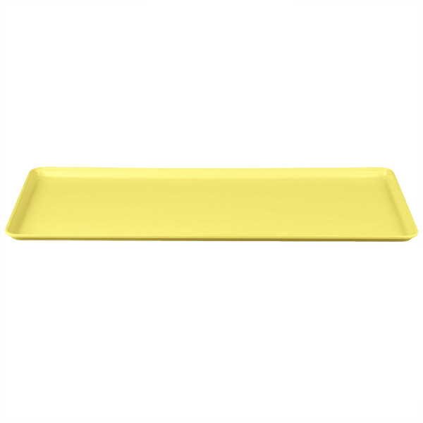 A yellow rectangular MFG Tray display tray.