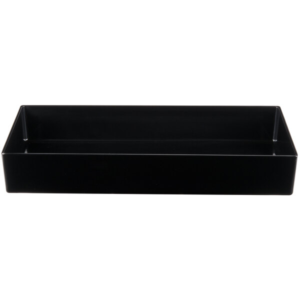 A black rectangular Tablecraft bowl on a counter.