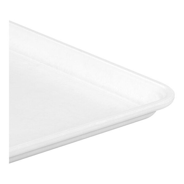 A white rectangular fiberglass display tray with raised edges.