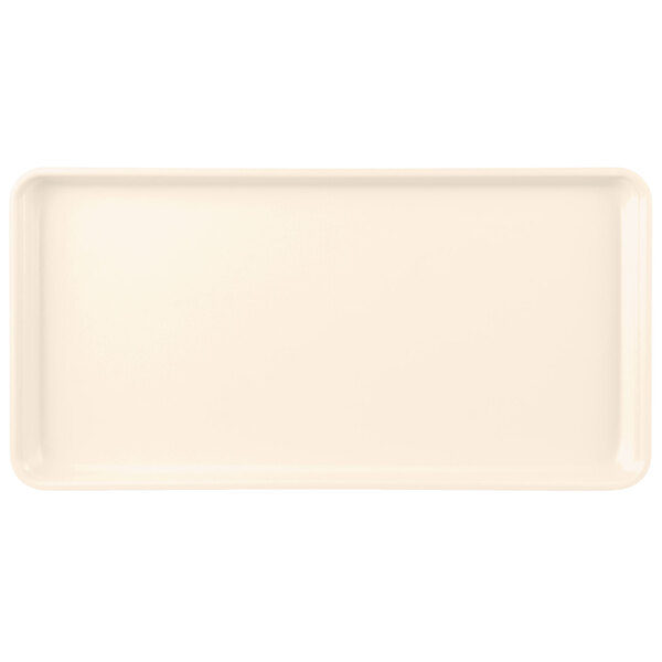 A beige rectangular MFG Tray with a white border.