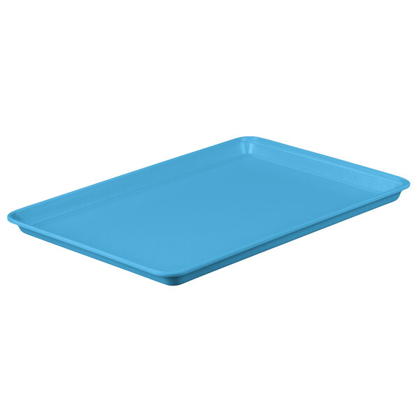 A blue rectangular MFG Tray display tray.