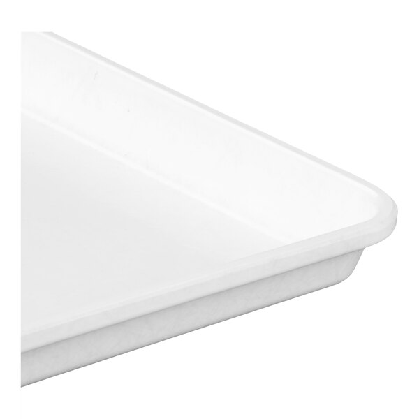 A white rectangular fiberglass display tray with raised edges.
