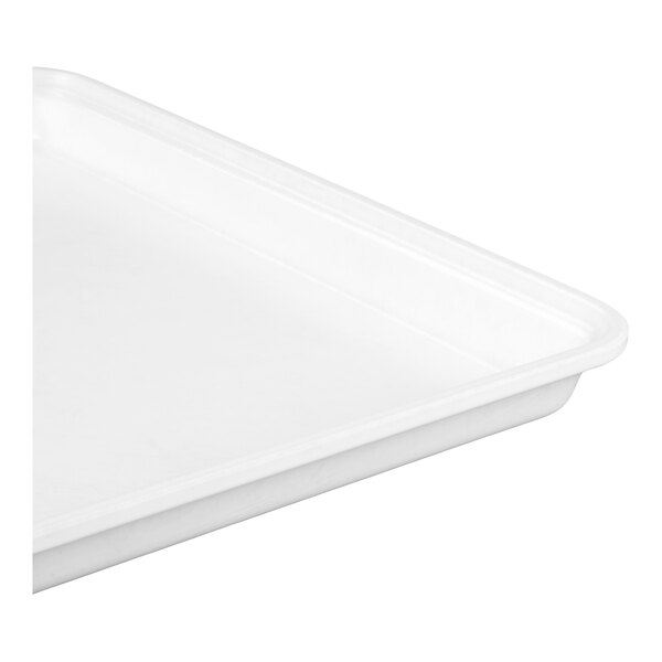 A white rectangular fiberglass display tray.