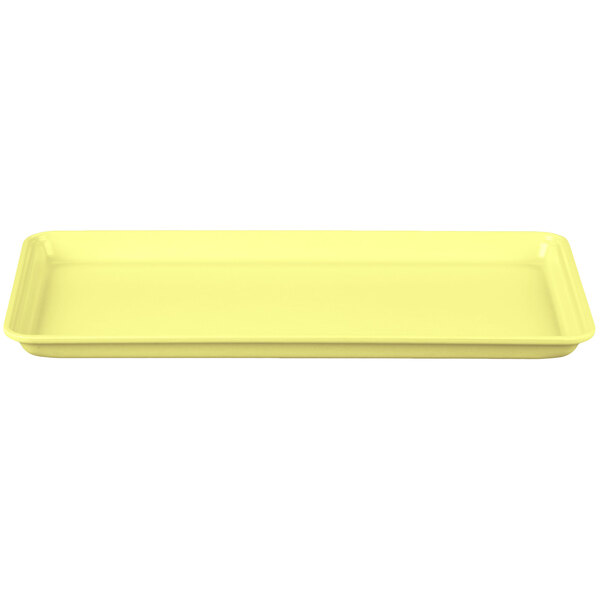 A yellow rectangular MFG Tray display tray.