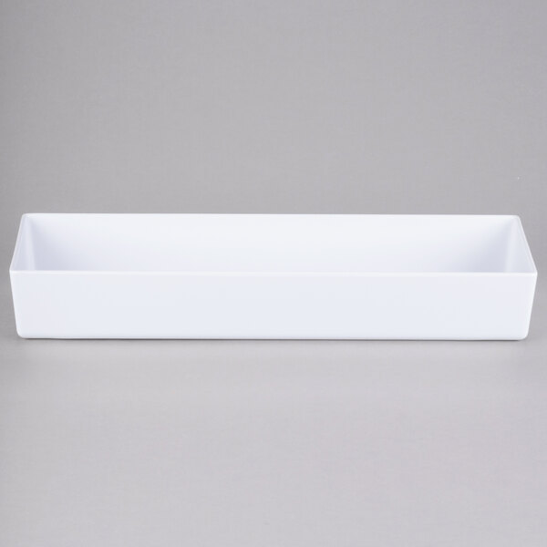A white rectangular Tablecraft bowl.