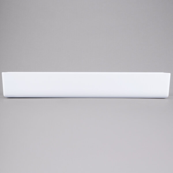 A white rectangular Tablecraft melamine bowl.
