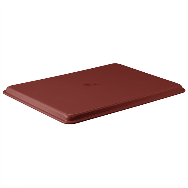 A burgundy rectangular fiberglass MFG Tray on a white background.