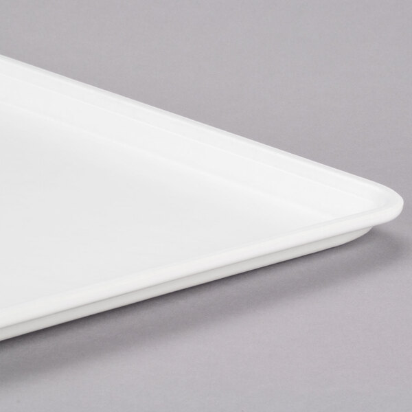 A close-up of a white tray.