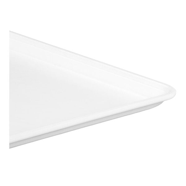 A white rectangular fiberglass display tray with slightly raised edges.