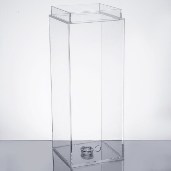 A clear Cal-Mil acrylic chamber with a lid on it.