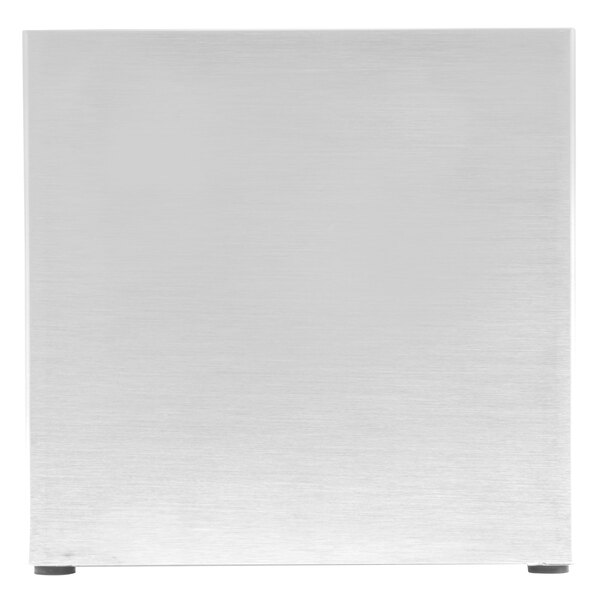 A white square object with black legs.