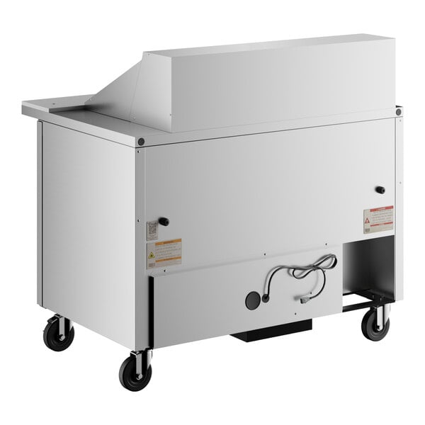 A True 2 door mega top sandwich prep table with a stainless steel top.