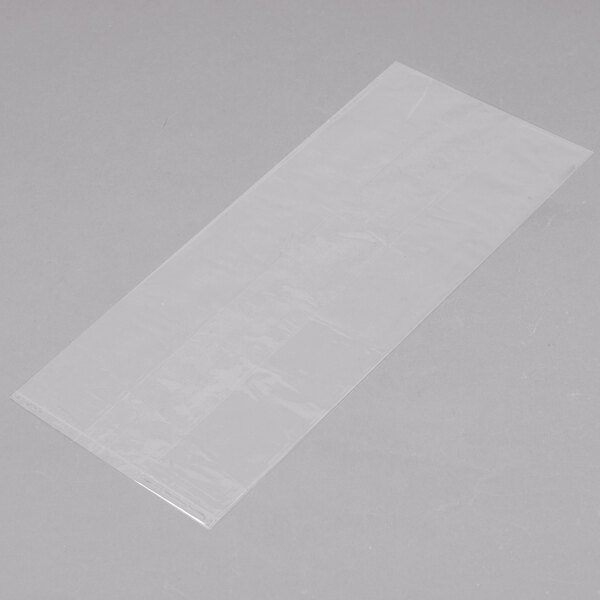 A LK Packaging clear plastic food bag on a white surface.