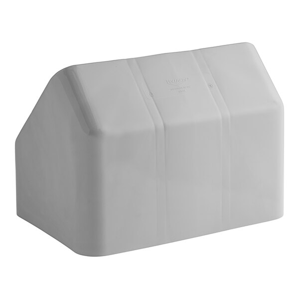 A gray plastic flatware organizer with 6 cylinders.