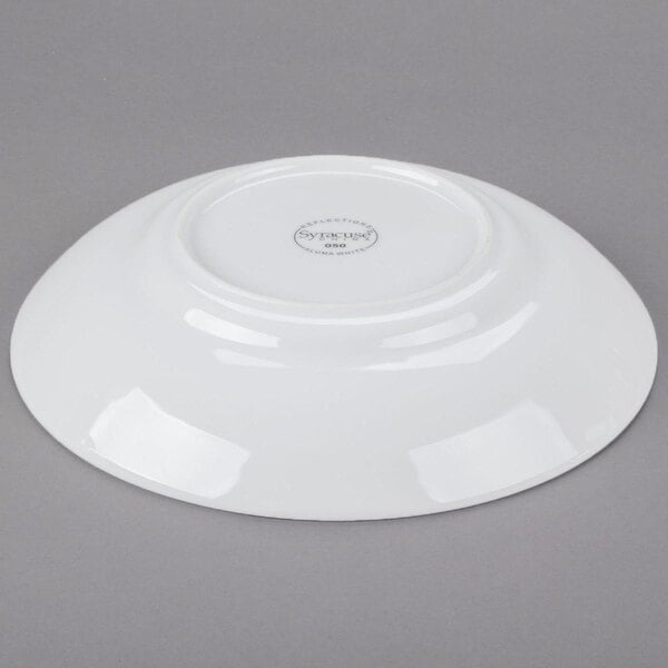 A white porcelain Libbey pasta bowl with a circular rim.