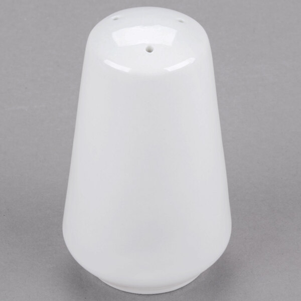 A white Libbey porcelain pepper shaker.