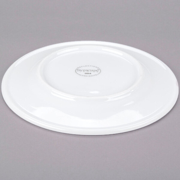 A white Libbey porcelain plate with a circular rim.