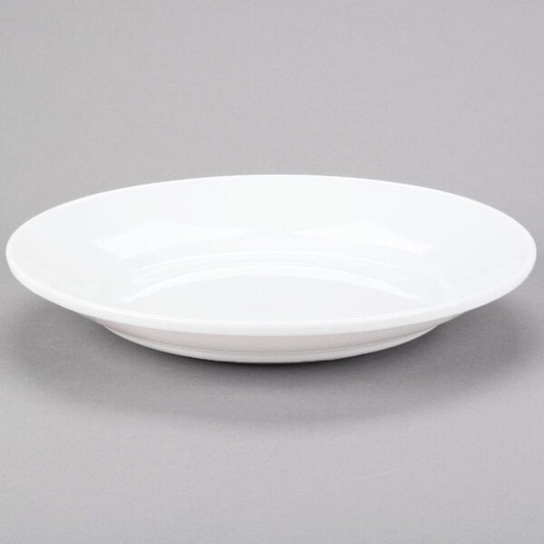 A white Libbey porcelain pasta bowl.