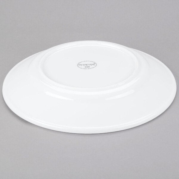 A white Libbey porcelain pasta bowl with a round edge.