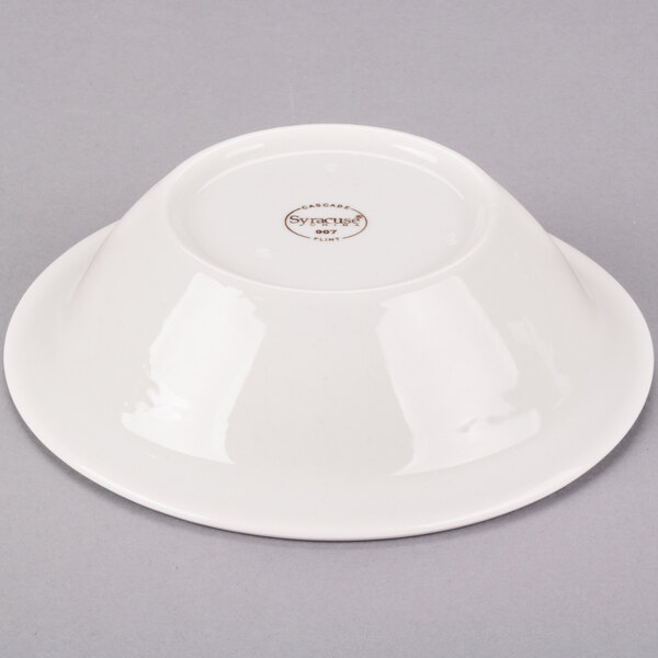 A white Libbey Cascade porcelain grapefruit bowl.