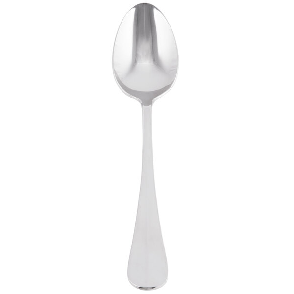 A stainless steel Libbey Baguette II dessert spoon with a silver handle.