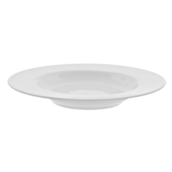 A 10 Strawberry Street Royal White porcelain soup bowl with a wide rim on a white background.