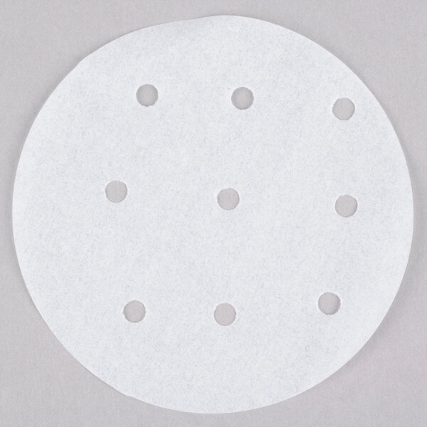 Globe PATTYPAPER4 perforated round white patty paper.