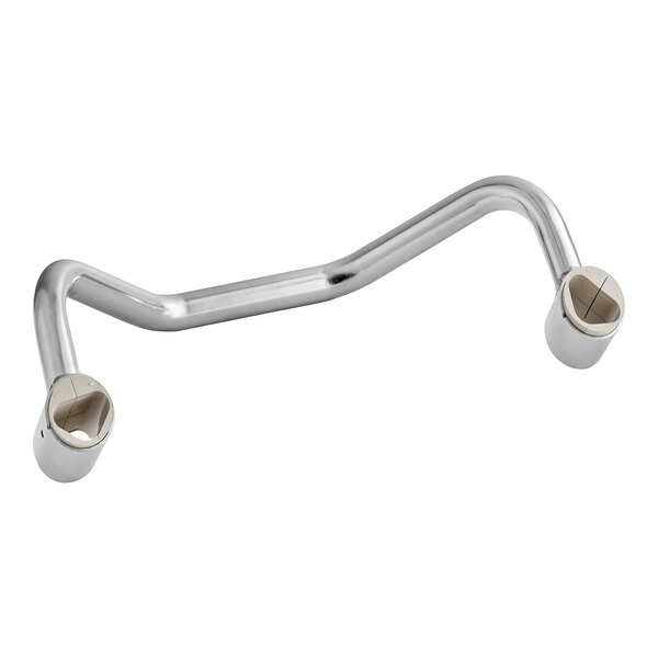 An 18-inch ergonomic metal handle with angled ends designed for comfortable grip and use.