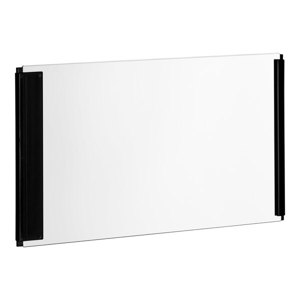 A white rectangular glass door with a black border.