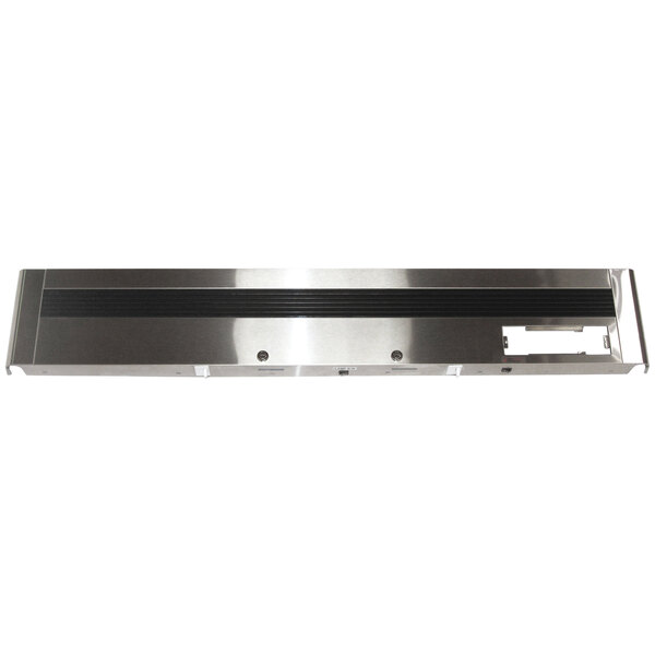 A silver Turbo Air Top Grille Panel with black stripes.