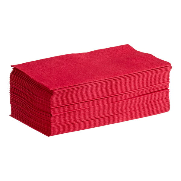 Choice 15" x 17" Red 2-Ply Customizable Paper Dinner Napkin - 1,000/Case