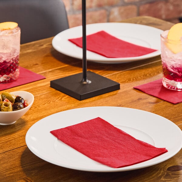 Choice 15" x 17" Red 2-Ply Customizable Paper Dinner Napkin - 1,000/Case