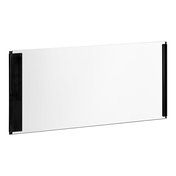 A white rectangular sliding glass door with a black border.
