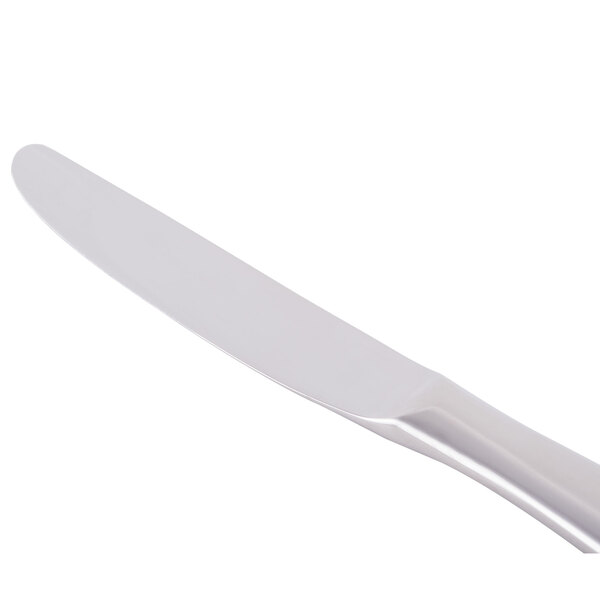 A close-up of a Libbey stainless steel bread and butter knife with a silver handle.