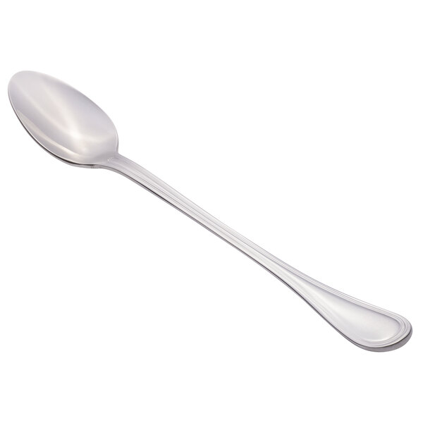 A Libbey stainless steel iced tea spoon with a silver handle.