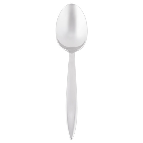 A stainless steel Libbey Contempra serving spoon with a silver handle.