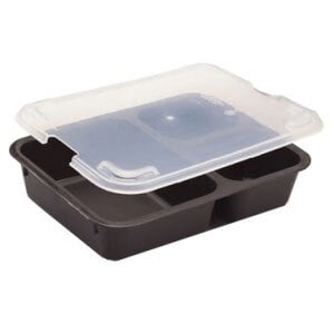 a plastic container with a clear lid