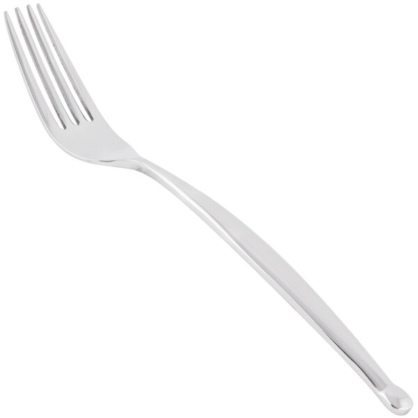 A close-up of a World Tableware stainless steel salad fork with a silver handle.