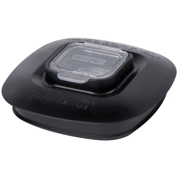 A stainless steel rectangular container with a clear lid.