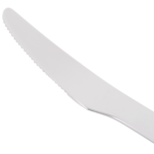 A silver World Tableware Esquire mini knife with a white handle.