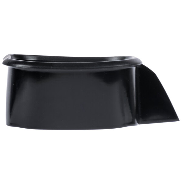 A black plastic jar pad with a curved edge.