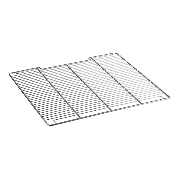 A Turbo Air stainless steel wire shelf with a grid on it.
