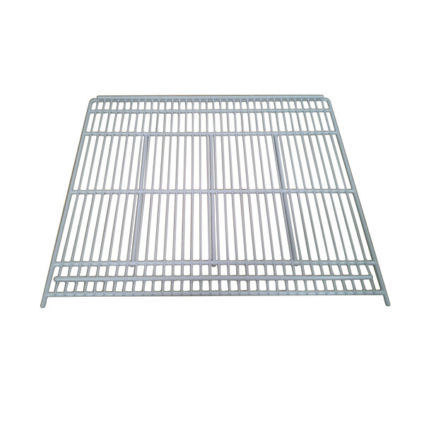 A close-up of a white Turbo Air metal grid shelf.