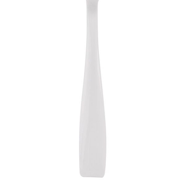 A Libbey stainless steel dessert/salad fork with a white background.